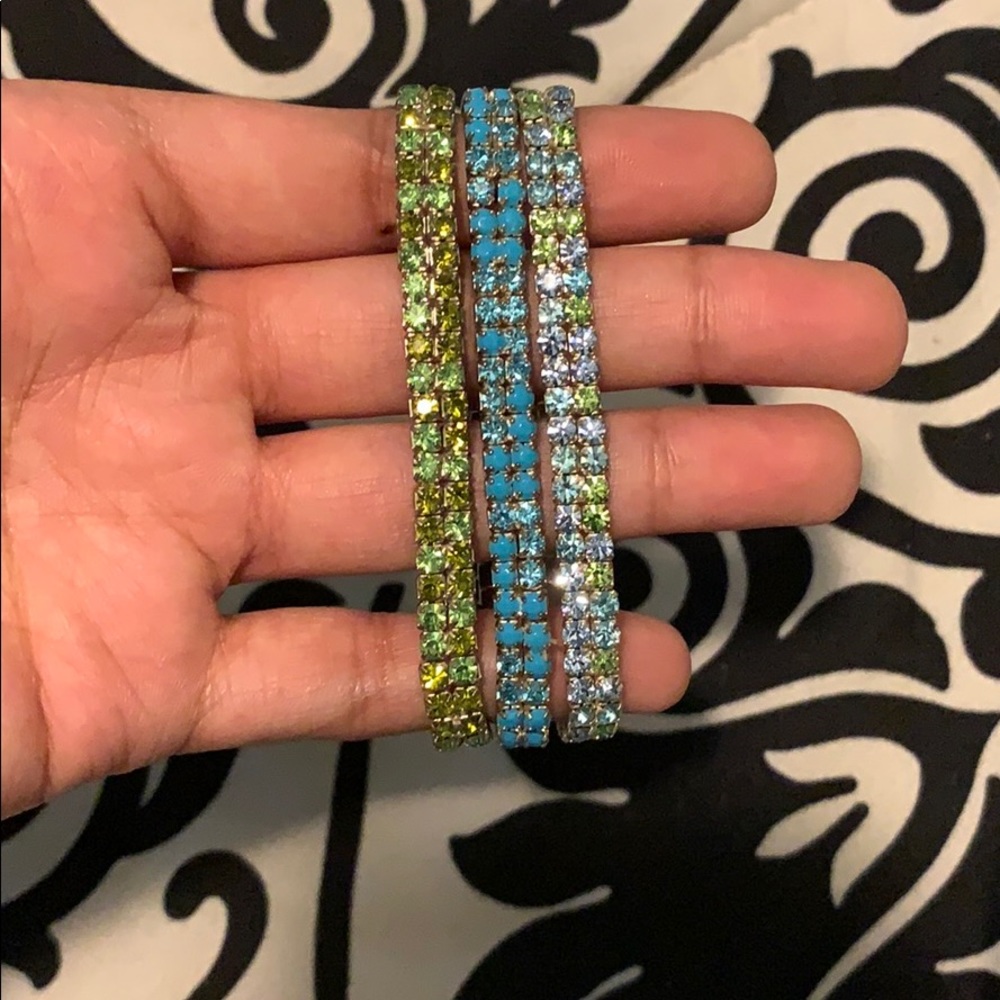 NWT!Stretch Crystal Tennis Bracelet. Set of three!